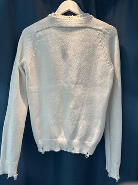 Saint Laurent Cream Crewneck Knit Sweater